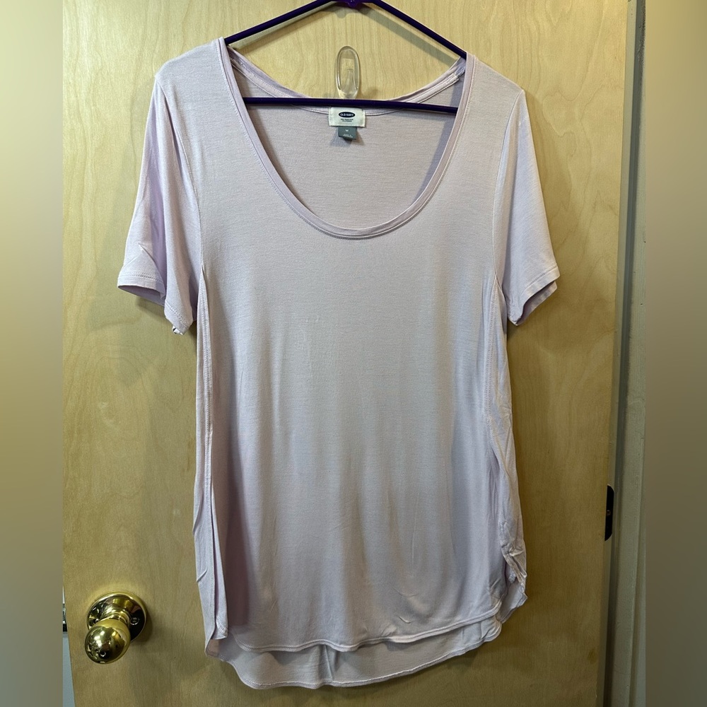 Old Navy pink shirt blouse top, short sleeve, size M, casual, feminine